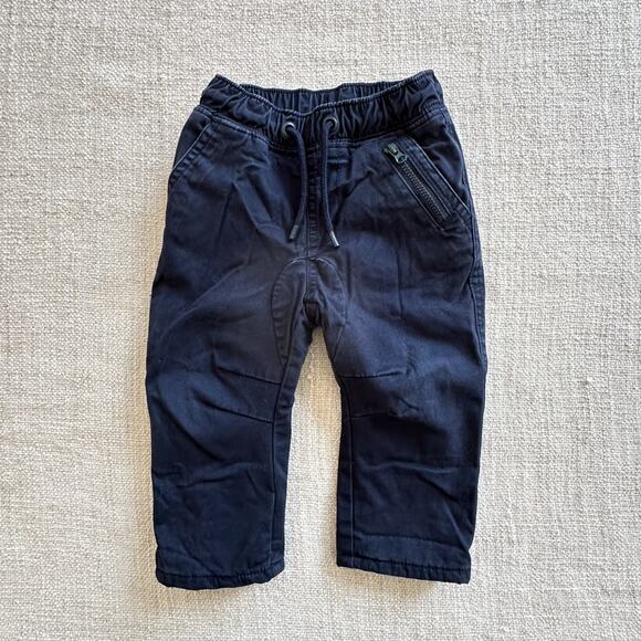 Cat & Jack Navy Blue Fleece-lined Pants VGUC 12mo - Picture 1 of 6